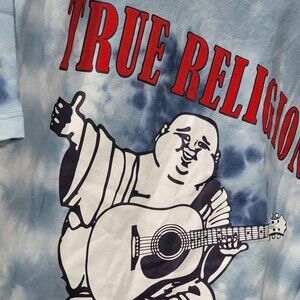 True Religion unisex t-shirt size M tie-dye pattern buddha cool retro